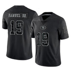 SF.49ers #19 Deebo Samuel Sr. Player Black Limited Reflective Home Game Gdoa Stitched Jerseys