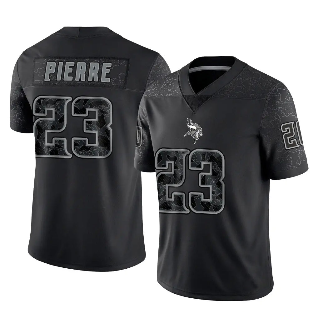 M.Vikings #23 James Pierre Player Black Reflective LImited Home Game Gdoa Stitched Jerseys