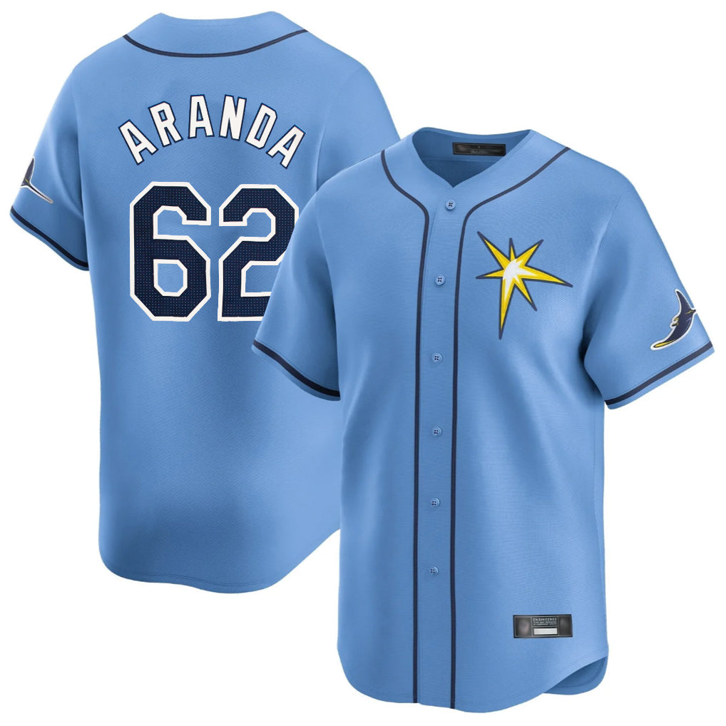 T.Bay Rays #62 Jonathan Aranda Player Light Blue Home Limited Fdoa Stitched Jerseys