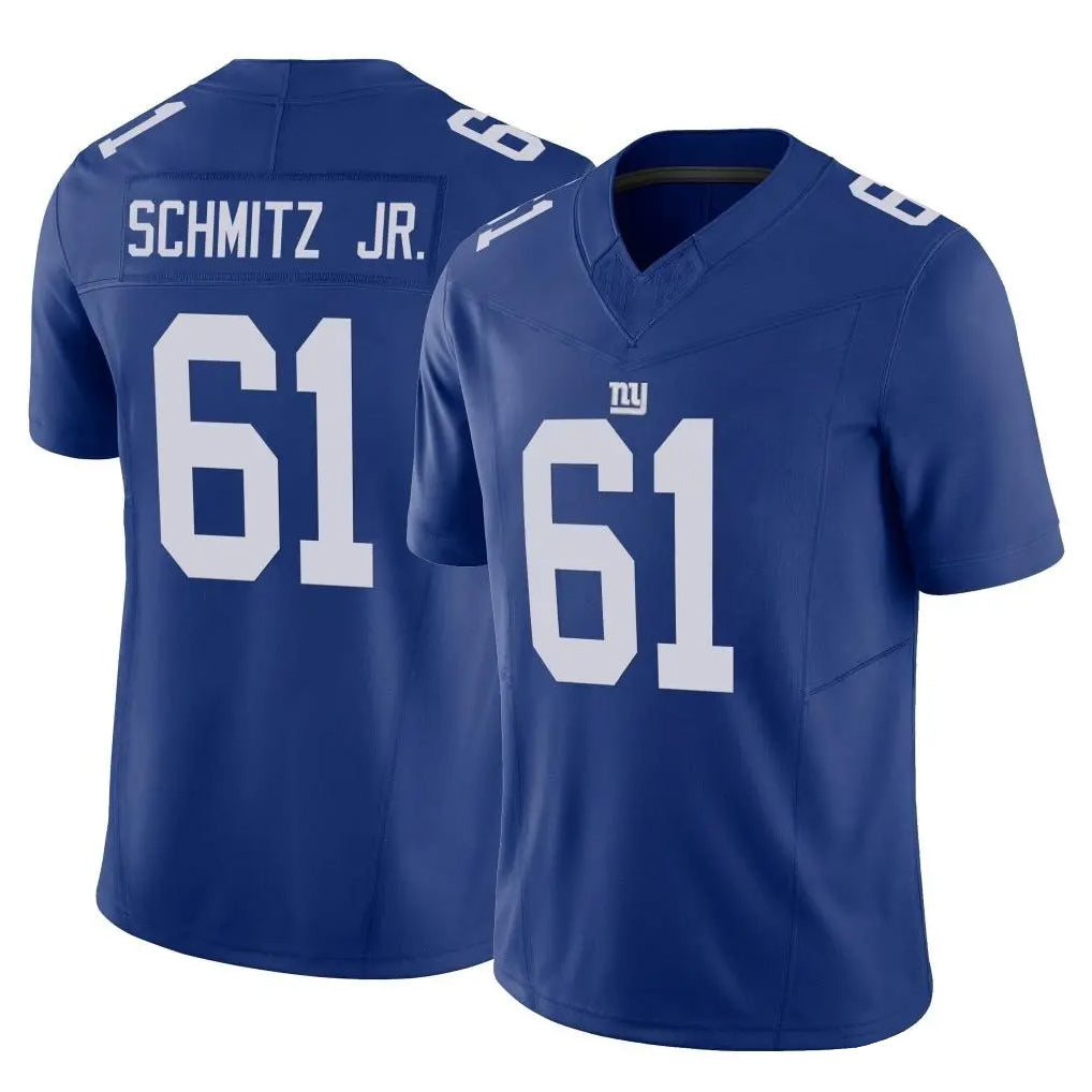NY.Giants #61 John Michael Schmitz Jr. Player Royal Limited Vapor F.U.S.E. Home Game Gdoa Stitched Jerseys