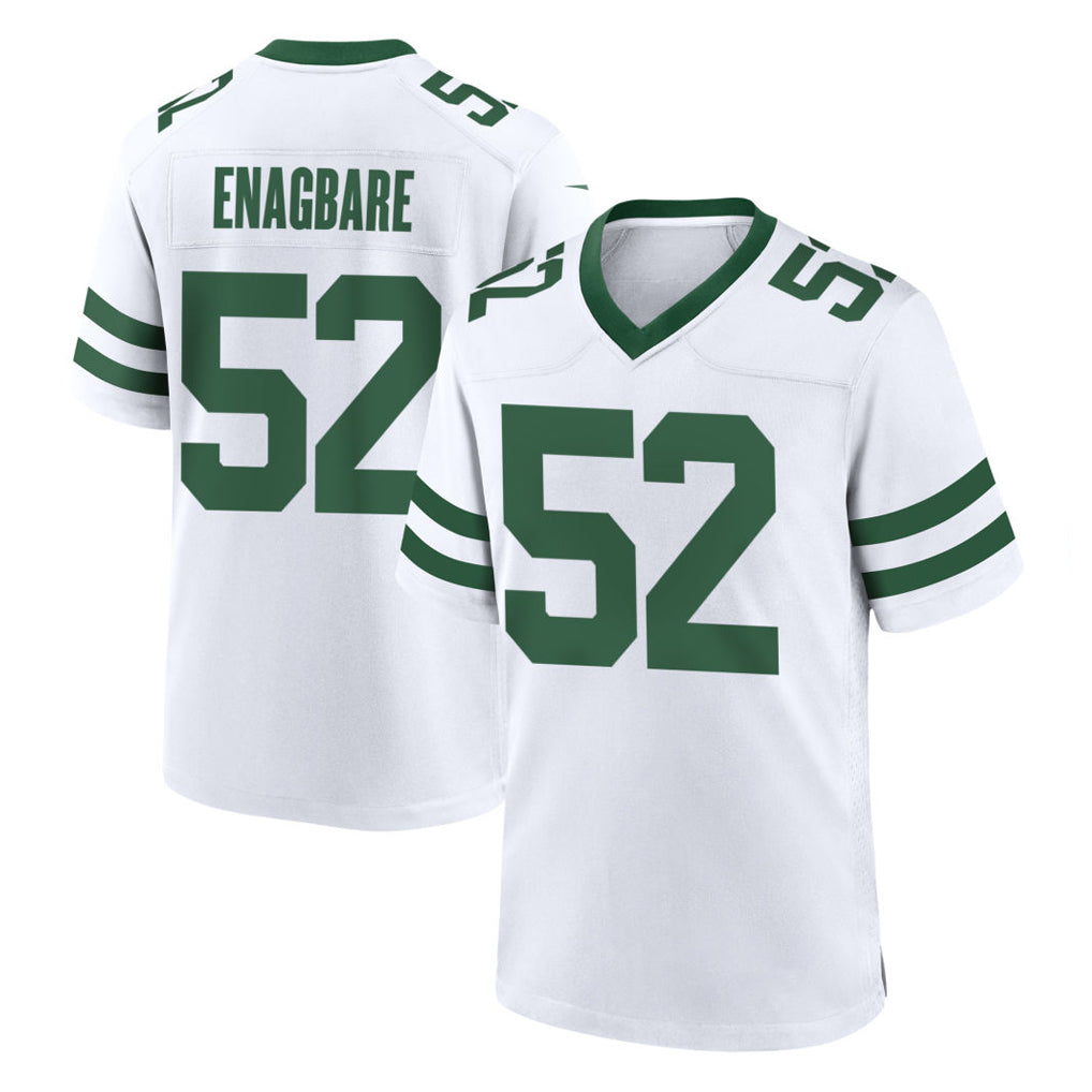 NY.Jets #52 Kingsley Enagbare Player White Legacy Home Game Gdoa Stitched Jerseys