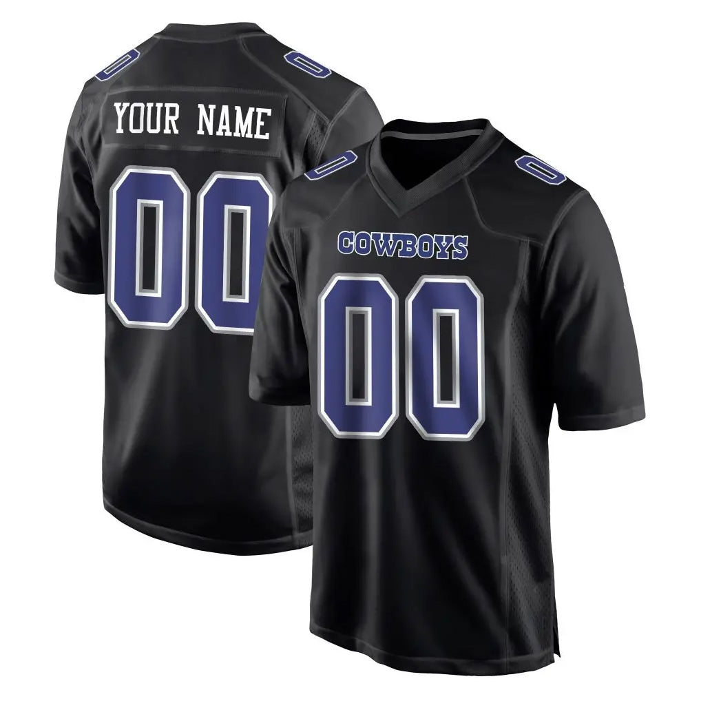 Custom D.Cowboys Carbon Black Fashion Home Game Any Name & Numbers Gdoa Stitched Jerseys