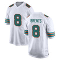 M.Dolphins #8 JuJu Brents Player White Limited Home Game Gdoa Stitched Jerseys