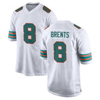 M.Dolphins #8 JuJu Brents Player White Limited Home Game Gdoa Stitched Jerseys