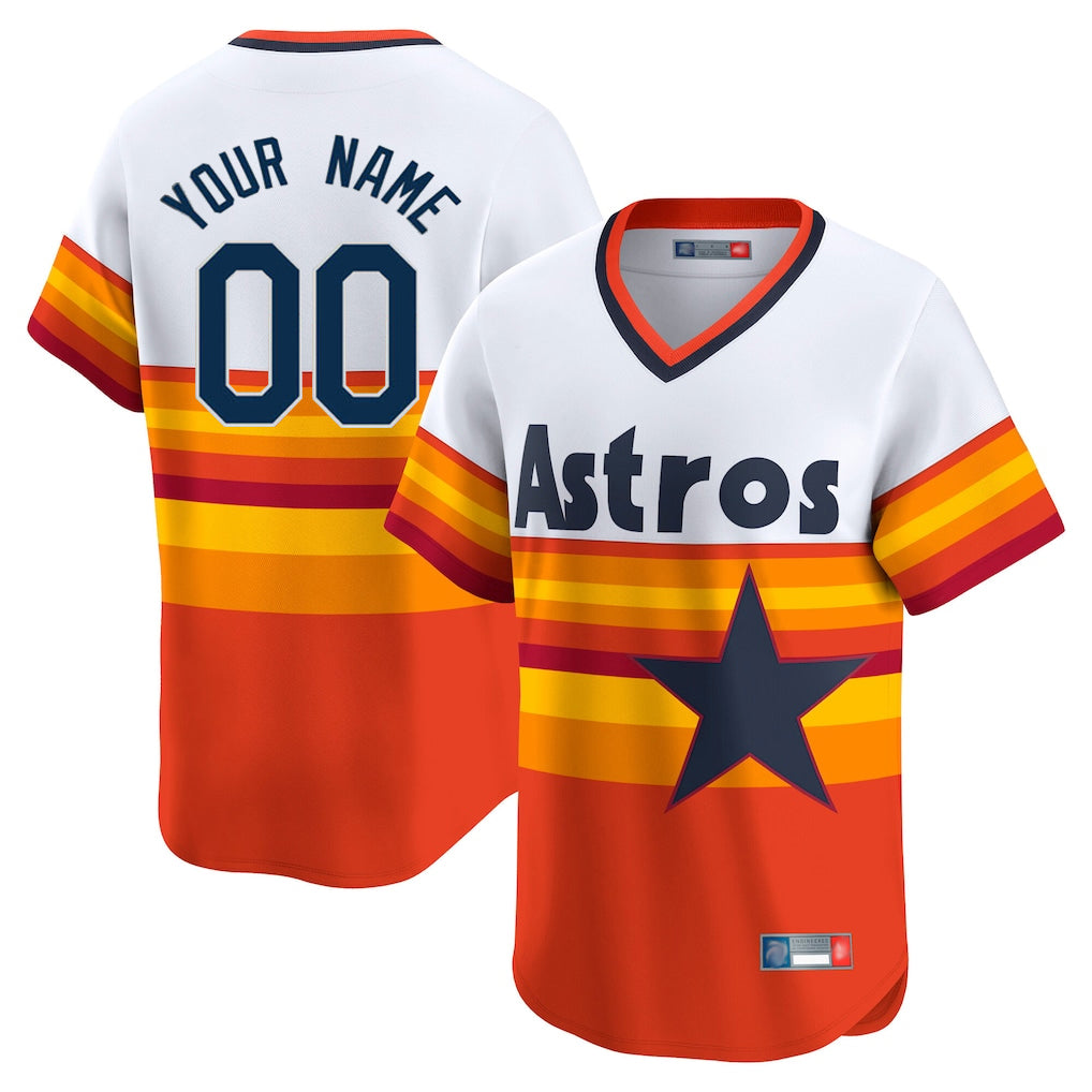 Custom H.Astros Rainbow Cooperstown Collection T-shirt Any Name & Number Gdoa Stitched Jerseys