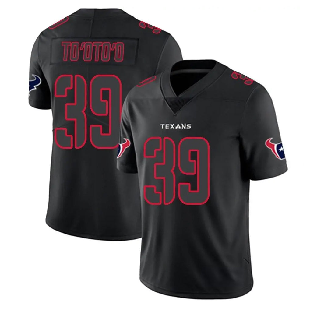 H.Texans #39 Henry To'oTo'o Player Black Impact Limited Game Gdoa Stitched Jerseys