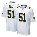 NO.Saints #51 Cesar Ruiz Player White Home Game Gdoa Stitched Jerseys