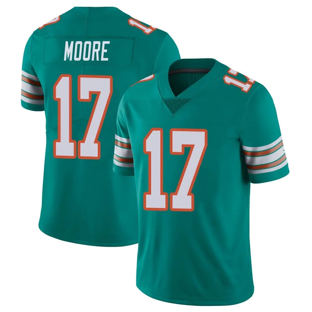 M.Dolphins #17 Trey Moore Player Aqua Limited Alternate Vapor Untouchable Home Game Gdoa Stitched Jerseys