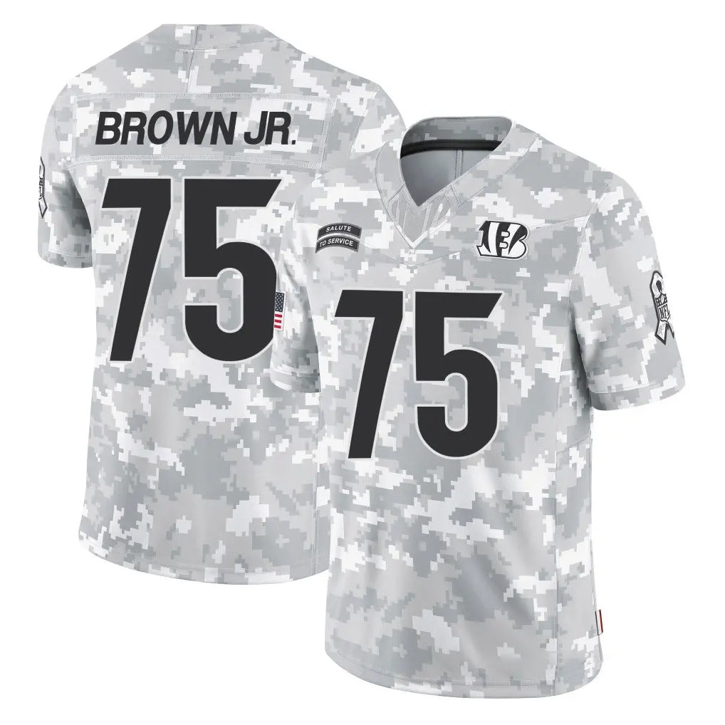C.Bengals #75 Orlando Brown Jr. Player Arctic Camo Salute to Service Limited Gdoa Stitched Jerseys