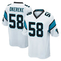 C.Panthers #58 Bobby Okereke Player White Game Gdoa Stitched Jerseys