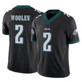 P.Eagles #2 Riq Woolen Player Black Limited Vapor F.U.S.E. Home Game Gdoa Stitched Jerseys
