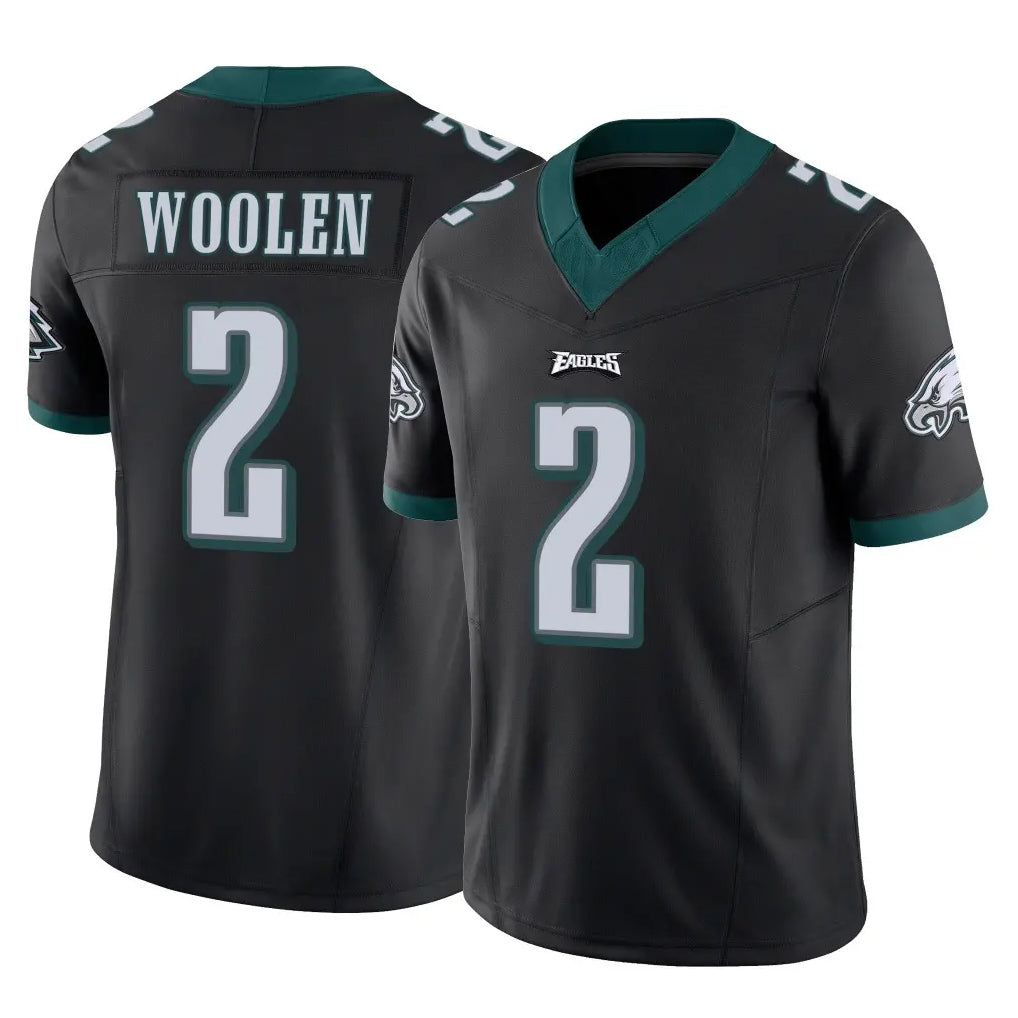 P.Eagles #2 Riq Woolen Player Black Limited Vapor F.U.S.E. Home Game Gdoa Stitched Jerseys