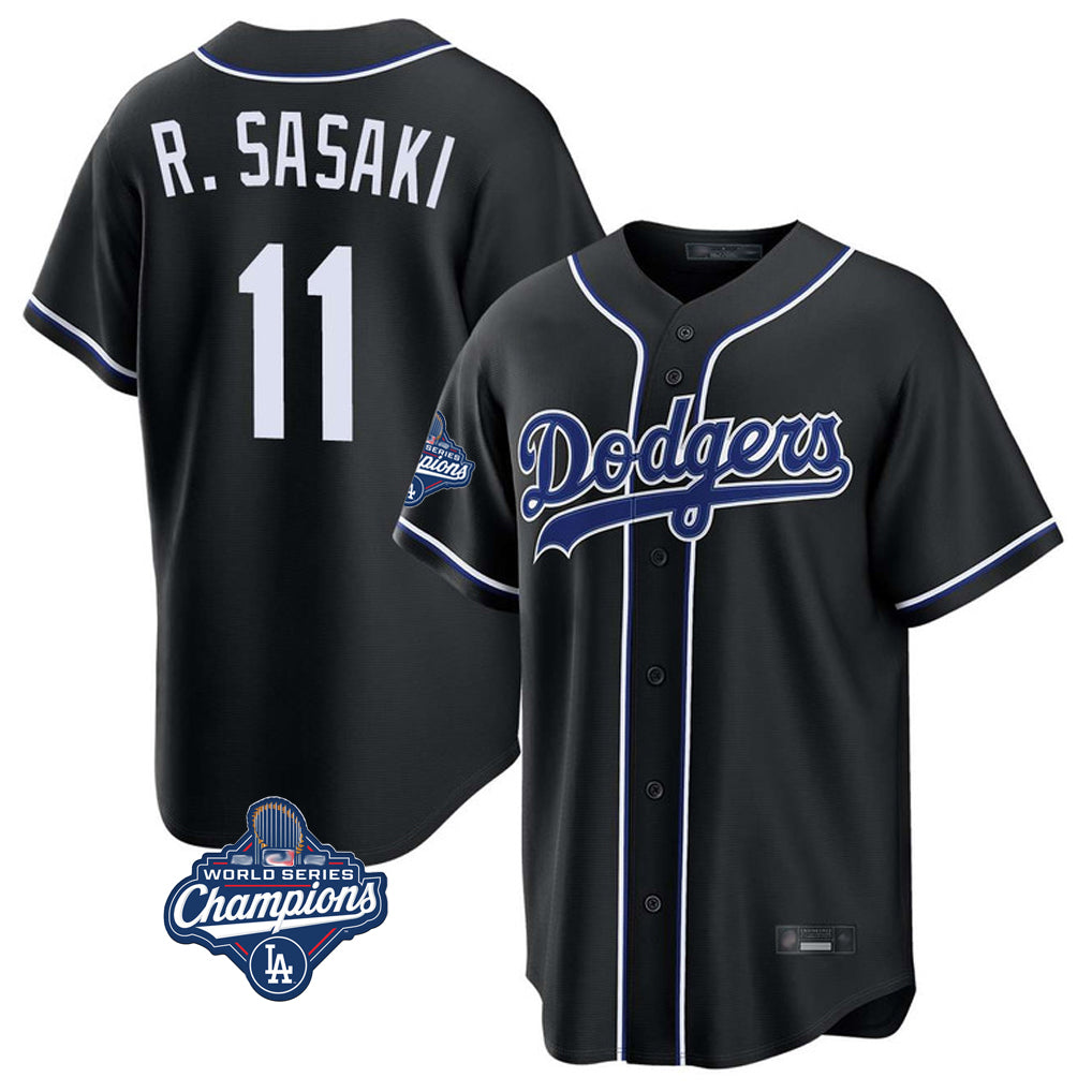 LA.Dodgers #11 Roki Sasaki Player Black World Series Meet Carbon Limited Home Fdoa Stitched Jerseys