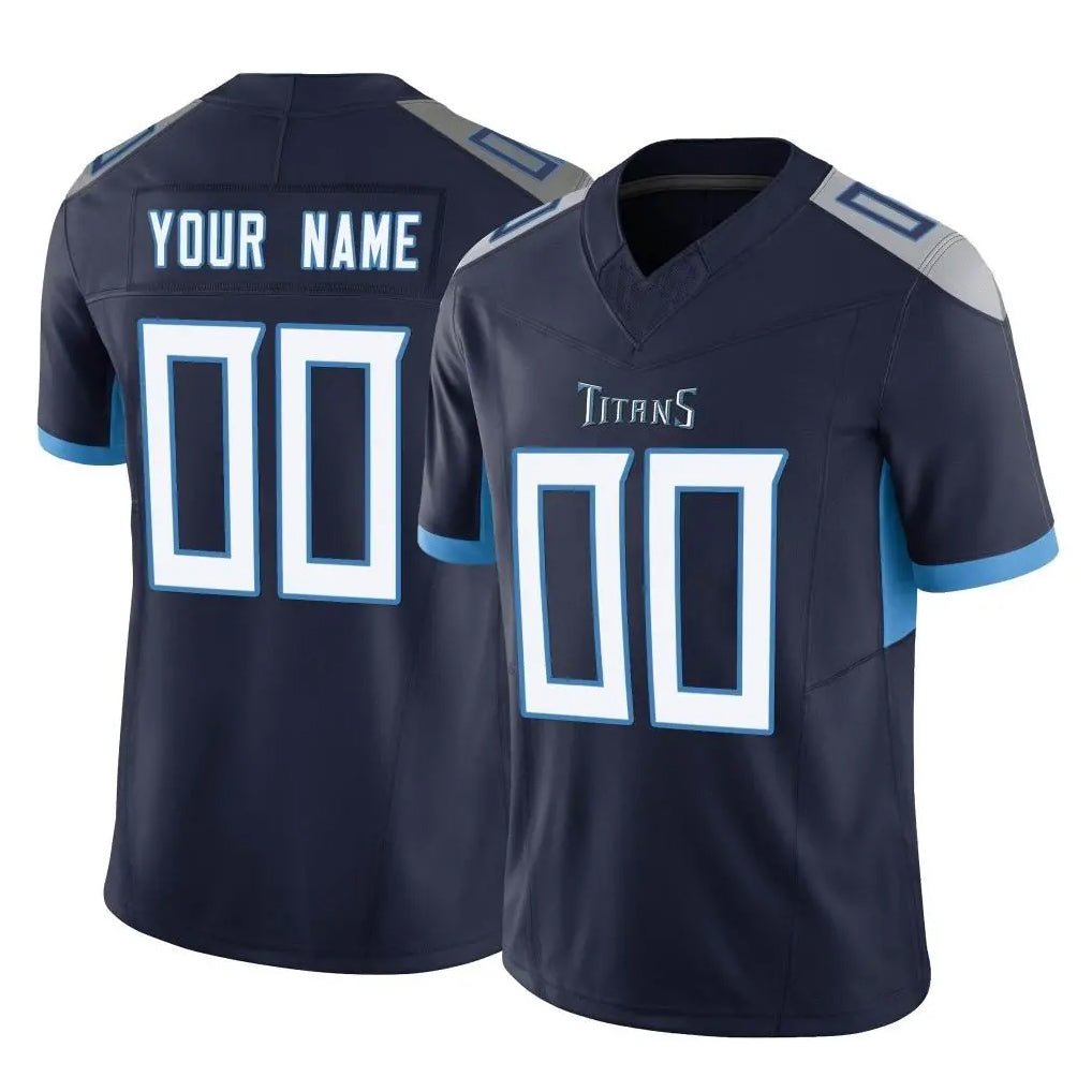 Custom T.Titans Navy Limited Vapor F.U.S.E. Home Game Any Name & Numbers Gdoa Stitched Jerseys