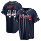 A.Braves #44 Hank Aaron Player Navy USA 250 Fourth Of July Limited Home Game Gdoa250Ys Stitched Jerseys