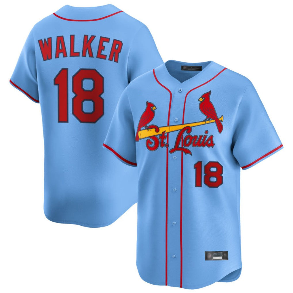 St. Louis Cardinals #18 Jordan Walker Player Light Blue Home Limited Fdoa Stitched Jerseys
