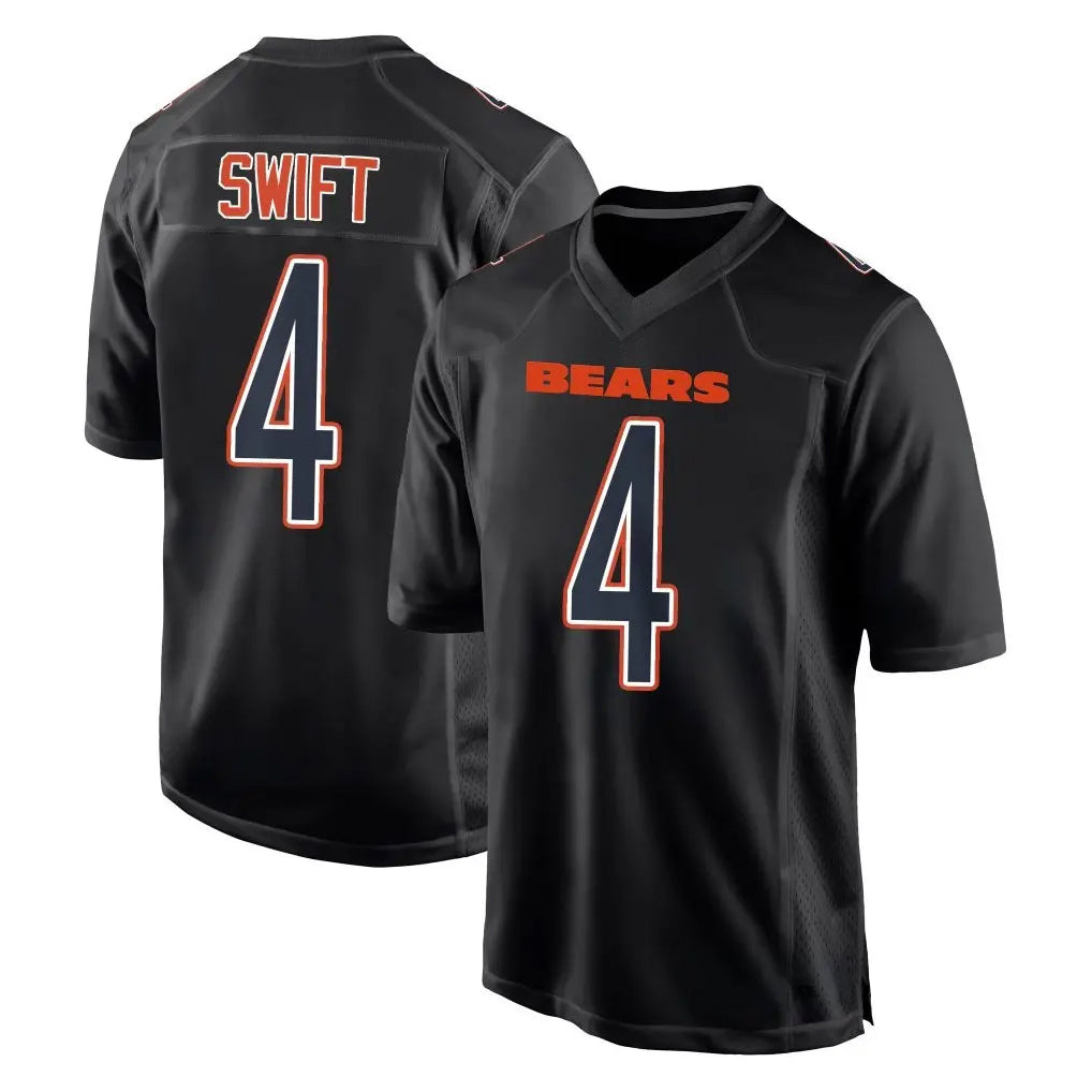 C.Bears #4 D'Andre Swift Player Carbon Black Fashion Game Gdoa Stitched Jerseys