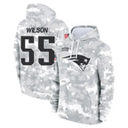 NE.Patriots #55 Jared Wilson Player Arctic Camo Salute to Service Pullover Hoodies Limited Game Gdoa Stitched Jerseys