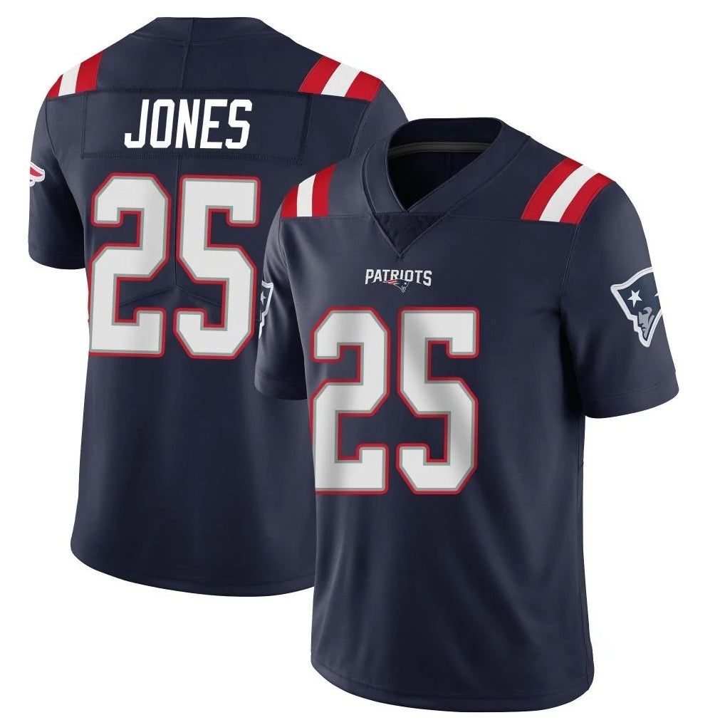 NE.Patriots #25 Marcus Jones Player Navy Vapor Untouchable Home Game Gdoa Stitched Jerseys