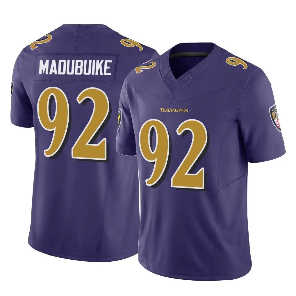 B.Ravens #92 Nnamdi Madubuike Player Purple Vapor F.U.S.E. Limited Gdoa Stitched Jerseys