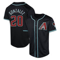 A.Diamondbacks #20 Luis Gonzalez Player Black Fashion Out Home Game Gdoa Stitched Jerseys