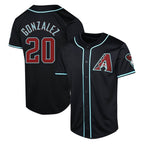 A.Diamondbacks #20 Luis Gonzalez Player Black Fashion Out Home Game Gdoa Stitched Jerseys