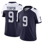 D.Cowboys #9 KaVontae Turpin Player Navy-White Limited Alternate Vapor F.U.S.E. Home Game Gdoa Stitched Jerseys
