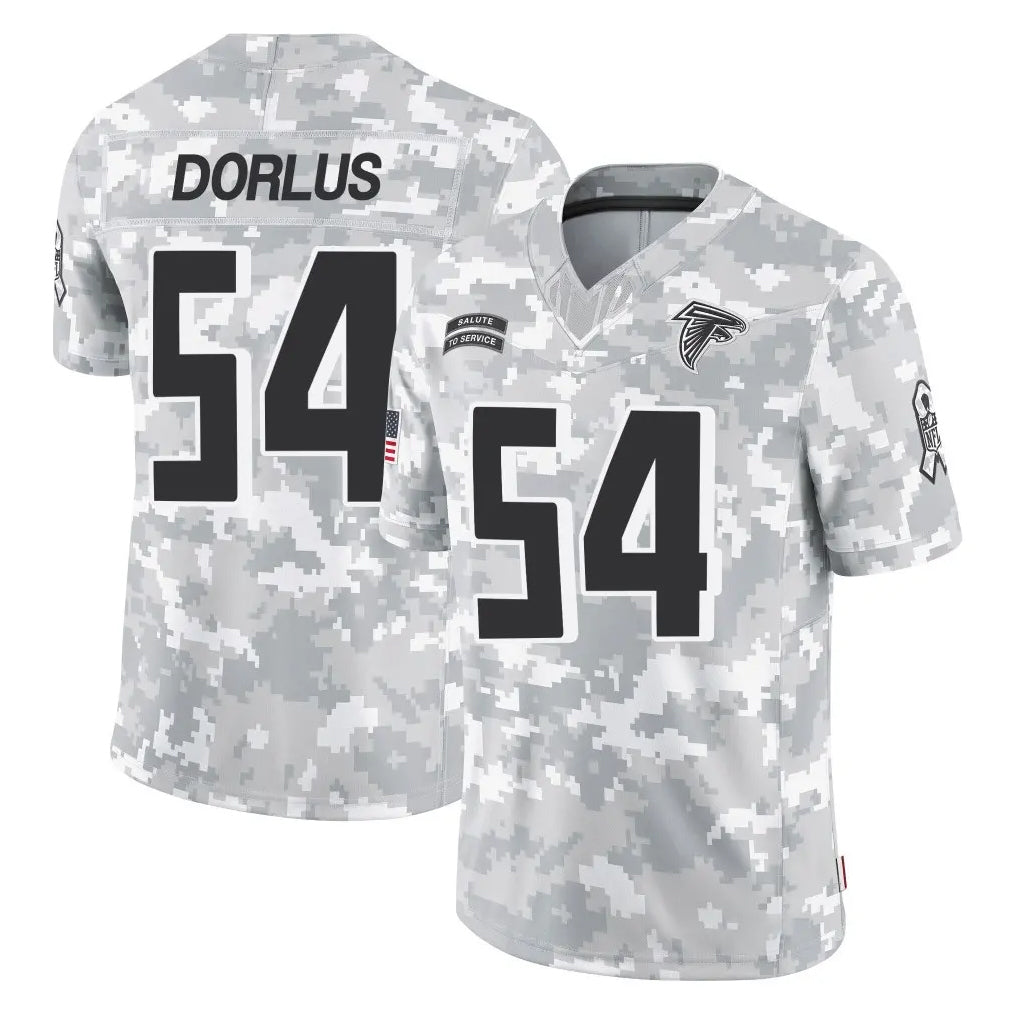 A.Falcons #54 Brandon Dorlus Player Camo Salute to Service Limited Gdoa Stitched Jerseys