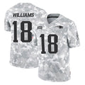 NE.Patriots #18 Kyle Williams Player Arctic Camo Salute To Service Limited Game Gdoa Stitched Jerseys