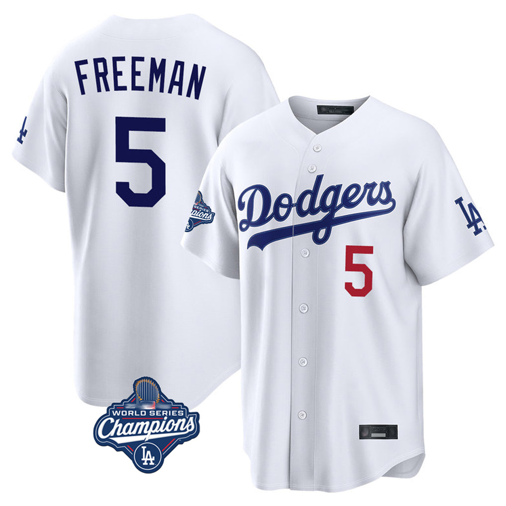 LA.Dodgers #5 Freddie Freeman Player White World Series Meet Home Game Fdoa Stitched Jerseys