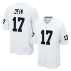 LV.Raiders #17 Nakobe Dean Player White Home Game Stitched Jerseys