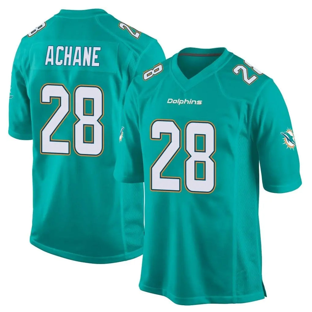 M.Dolphins #28 De'Von Achane Player Aqua Team Color Home Game Gdoa Stitched Jerseys