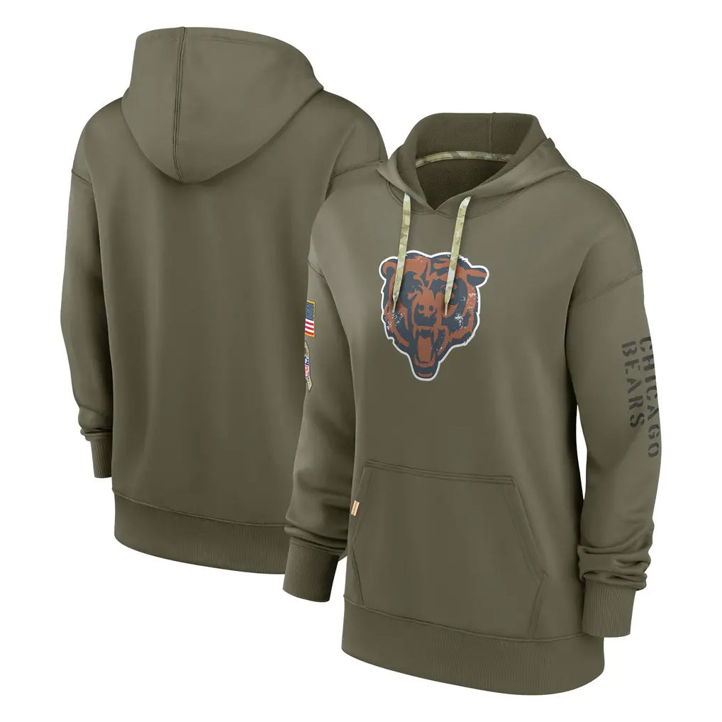 C.Bears ## Bears Blank Player Olive Salute to Service Pullover Hoodies Gdoa Stitched Jerseys