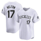 C.Rockies #17 Todd Helton Player White Limited Home Gdoa Stitched Jerseys