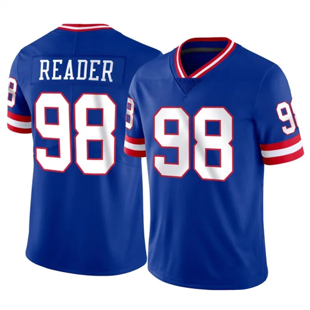 NY.Giants #98 DJ Reader Player Royal Classic Vapor Home Game Gdoa Stitched Jerseys