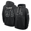 LA.Rams #91 Kobie Turner Player 2026 Black Logo Pullover Hoodies Limited Game Gdoa Stitched Jerseys