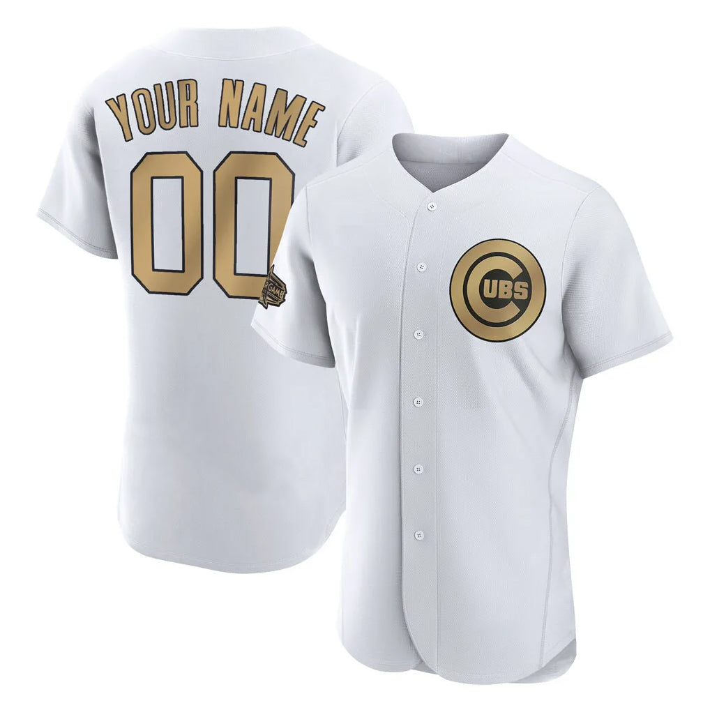 Custom C.Cubs White All-Star Limited Elite Home Game Any Name & Number Gdoa Stitched Jerseys