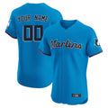 Custom M.Marlins Blue Limited Elite Home Game Any Name & Number Gdoa Stitched Jerseys