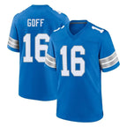 D.Lions #16 Jared Goff Player Blue Alternate Home Game Gdoa Stitched Jerseys