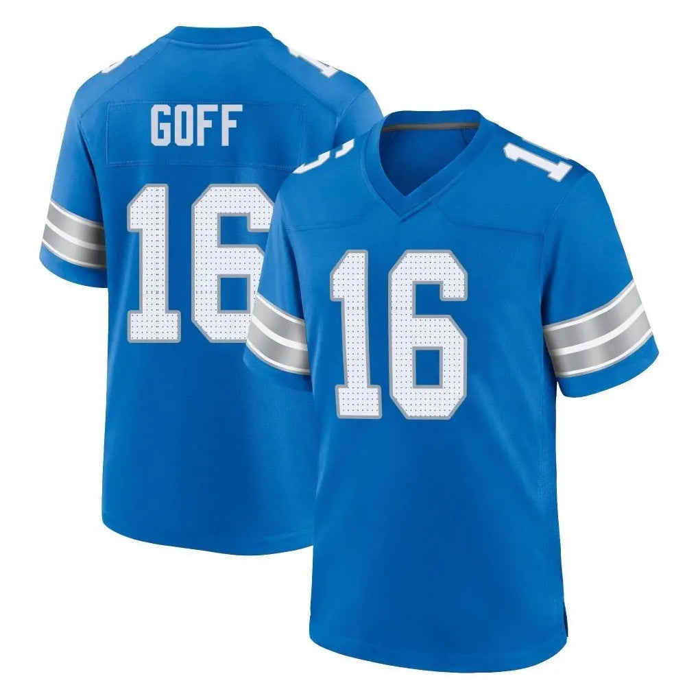 D.Lions #16 Jared Goff Player Blue Alternate Home Game Gdoa Stitched Jerseys