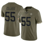 NO.Saints #55 Kaden Elliss Player Olive Salute To Service Limited Gdoa Stitched Jerseys