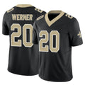 NO.Saints #20 Pete Werner Player Black Limited Vapor F.U.S.E. Home Game Gdoa Stitched Jerseys