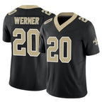 NO.Saints #20 Pete Werner Player Black Limited Vapor F.U.S.E. Home Game Gdoa Stitched Jerseys