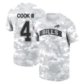 B.Bills #4 James Cook III Player Arctic Camo Salute to Service T-Shirt Hoodies Gdoa Stitched Jerseys