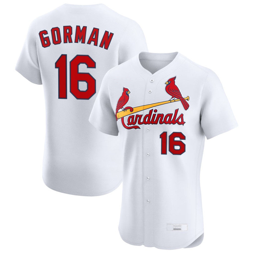 St. Louis Cardinals #16 Nolan Gorman Player White Home Limited Elite Fdoa Stitched Jerseys