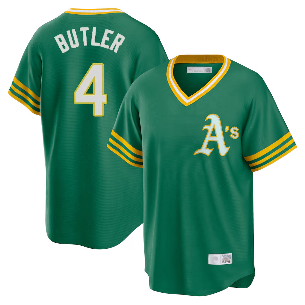 Athletics #4 Lawrence Butler Player Kelly Green Cooperstown Collection T-shirt Game Gdoa Stitched Jerseys
