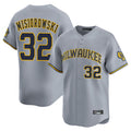 M.Brewers #32 Jacob Misiorowski Player Gray Home Limited Fdoa Stitched Jerseys
