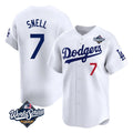 LA.Dodgers #7 Blake Snell Player White Game Limited World Series Home Fdoa Stitched Jerseys