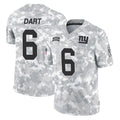 NY.Giants #6 Jaxson Dart Player Arctic Camo Salute To Service Limited Game Gdoa Stitched Jerseys