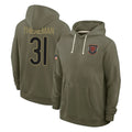 C.Bears #31 Dillon Thieneman Player Olive Salute to Service Pullover Hoodies Limited Gdoa Stitched Jerseys